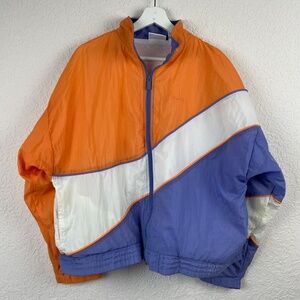 Vintage 80s Reebok Multicolor Retro Windbreaker Tracksuit Set Large